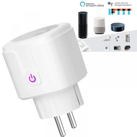 Priza smart Wi-Fi, 20A, 4400W, monitorizare consum energie, compatibil SmartLife, Tuya, Google, Alexa [1]