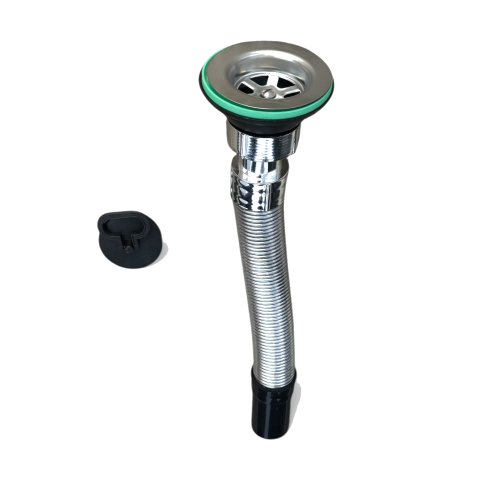 Casa - Racord flexibil scurgere, AVI®, extensibil 25-65 cm, argintiu, dop cauciuc inclus, Ø ieșire 40 mm, Ø intrare 45 mm, AVI-4901