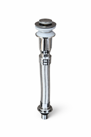 Fitinguri si accesorii - Racord flexibil scurgere, AVI®, extensibil 30-80 cm, argintiu, ventil clic-clac cu sită inox, Ø ieșire 32 mm, Ø intrare 45 mm, AVI-4905