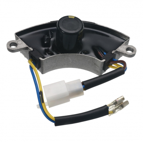Regulator automat de tensiune AVR 230V curbat, cu mufă cu 4 pini și 2 fire, pentru generator, motopompă, motoare 4T, AVI-4967 [1]