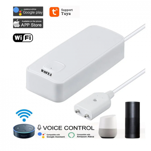 Senzor inteligent de inundatie, fir 90cm, aplicatie Tuya, compatibil Amazon Alexa si Google Assistant, AVI-4651 [4]
