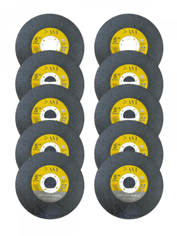 Accesorii polizare si slefuire - Set 10 buc disc AVI® 125 x 1.2 x 22.2mm pentru taiat metal, 12.200rpm, pentru polizor unghiular, AVI-4324