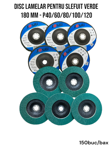 Accesorii polizare si slefuire - Set 10 discuri lamelare verzi 180mm, P40, pentru polizor unghiular, AVI-3234