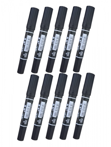 Set 10 markere groase cu doua capete, AVI-2637, negru [2]