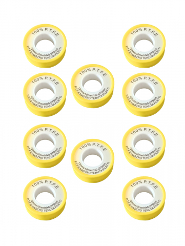 Adezivi si benzi adezive - Set 10 role de banda de teflon etansare filet, 12mm x 10metri x 0.075mm, AVI-1394