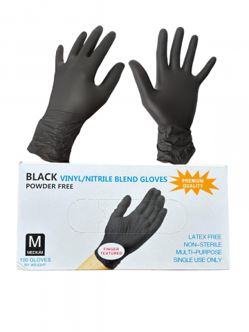 Manusi unica folosinta - Set 100 bucati manusi AVI® de unica folosinta M, vinil / nitril nepudrate, premium, groase, cutie 550 grame, AVI-4567M