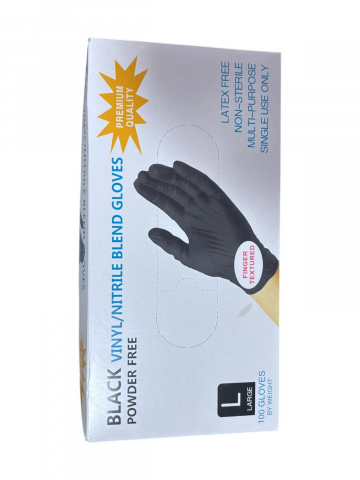 Set 100 bucati manusi AVI® de unica folosinta L, vinil / nitril nepudrate, premium, groase, cutie 620 grame, AVI-4567L [1]