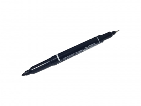 Birotica & Papetarie - Set 12 markere subtiri cu doua capete, AVI-2633, negru