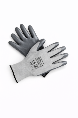 Manusi protectia muncii - Set 12 perechi mănuși de lucru AVI®, subțiri, gri–gri, mărimea 10 (L), AVI-1268