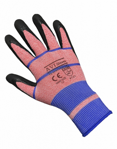 Manusi protectia muncii - Set 12 perechi Manusi de lucru de protectie marimea L, elastice, 2556 albastru + roz