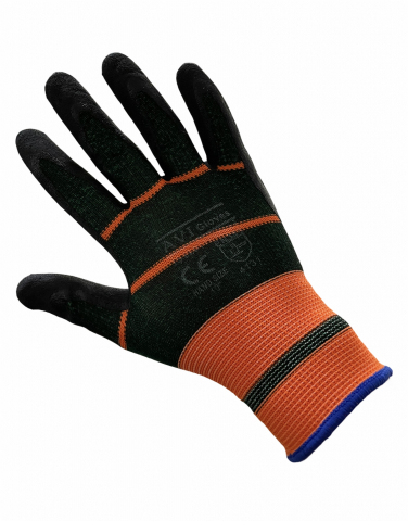 Echipamente protectie - Set 12 perechi Manusi de lucru de protectie marimea L, elastice, 2556 verde + portocaliu