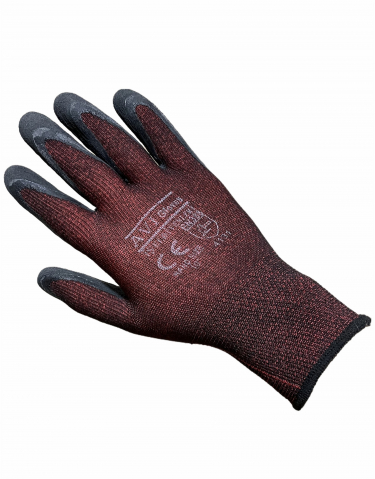 Manusi protectia muncii - Set 12 perechi Manusi de lucru de protectie marimea L, elastice, 2557 visinii