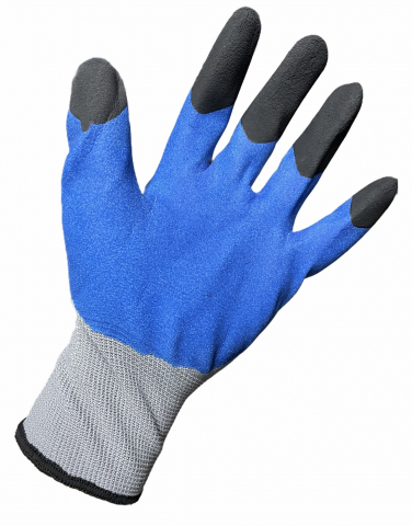 Manusi protectia muncii - Set 12 perechi Manusi de lucru de protectie spuma cu varf negru marimea L, 2067a albastru+negru