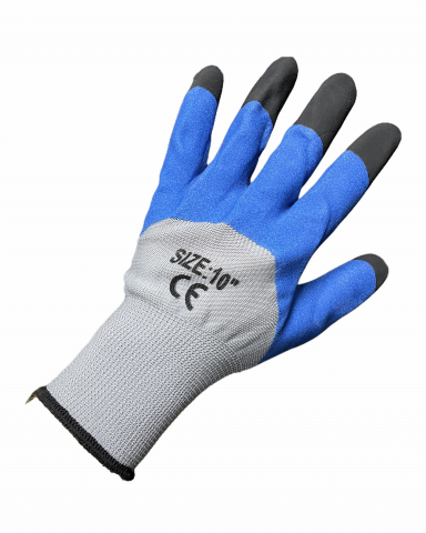 Set 12 perechi Manusi de lucru de protectie spuma cu varf negru marimea L, 2067a albastru+negru [1]