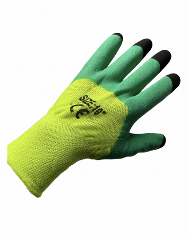 Set 12 perechi Manusi de lucru de protectie spuma cu varf negru marimea L, 2067v verde+negru [1]