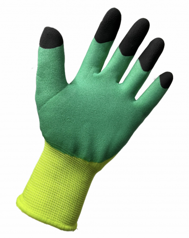 Echipamente protectie - Set 12 perechi Manusi de lucru de protectie spuma cu varf negru marimea L, 2067v verde+negru