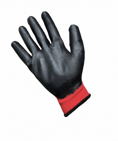 Set 12 perechi Manusi de lucru de protectie subtiri, marimea L, 1269 rosu+negru [1]