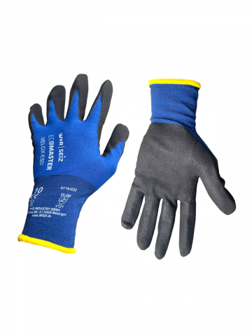 Manusi protectia muncii - Set 12 perechi manusi de lucru protectia muncii, marimea 10 - L, spuma, albastru, AVI-4041