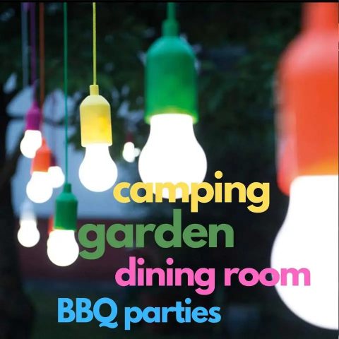 Set 2 buc bec LED cu baterii, portabile, pentru camping, terasa, ornamental, galben, AVI-4655 [4]