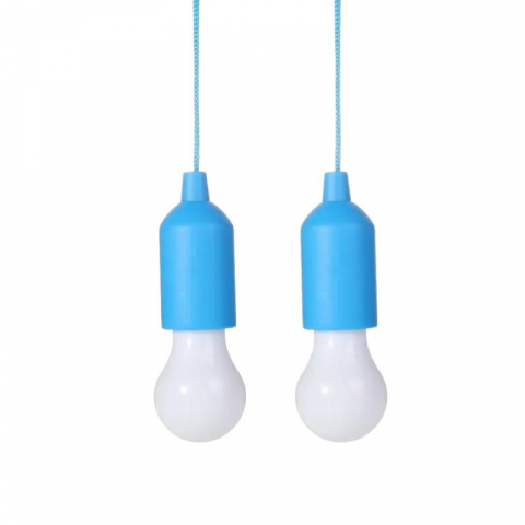 Lampi si veioze - Set 2 buc bec LED cu baterii, portabile, pentru camping, terasa, ornamental, albastru, AVI-4655