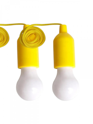 Lampi si veioze - Set 2 buc bec LED cu baterii, portabile, pentru camping, terasa, ornamental, galben, AVI-4655