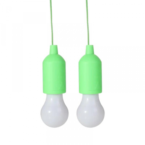 Lampi si veioze - Set 2 buc bec LED cu baterii, portabile, pentru camping, terasa, ornamental, verde, AVI-4655