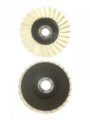 Accesorii polizare si slefuire - Set 2 buc discuri lamelare din pasla 125mm, grosime lamela 5mm, pentru polizor unghiular, AVI-3391