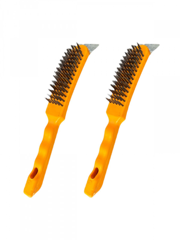 Set 2 buc perie de sarma cu razuitor, maner plastic, 29cm lungime totala, AVI-4273 [2]
