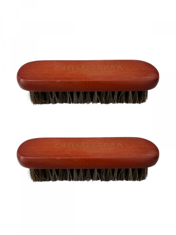 Produse ingrijire incaltaminte si accesorii - Set 2 buc perie pantofi 14.5 x 5.5 cm, par natural de cal 100%, pentru ingrijire incaltaminte, AVI-4065