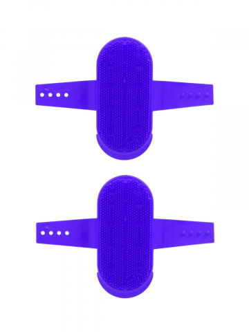 Pet shop - Set 2 buc perie plastic manusa pentru curatat blana animalelor, 18 x 9 cm, AVI-4445