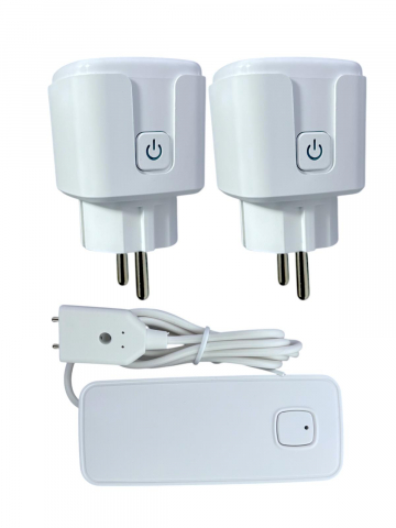 Kit-uri Smart Home si senzori - Pachet Smart home 2 buc priza inteligenta 16A, 1 buc senzor de inundatie, monitorizare si programare prin aplicatia Tuya - Smartlife AVI-44864651