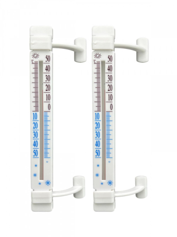 Casa - Set 2 buc termometru -50 / +50 grade, suport cu banda dublu adeziva pentru fixare, AVI-4662