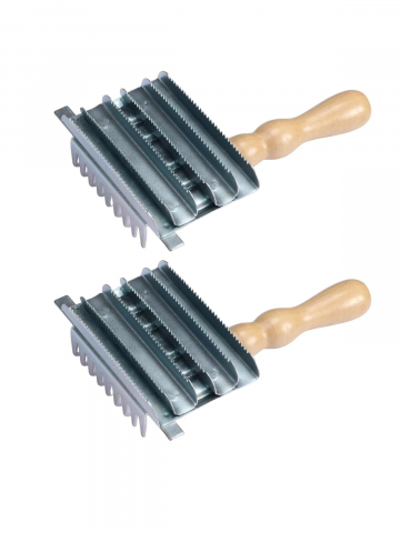 Pet shop - Set 2 buc tesala pentru animale, maner lemn, AVI-4443