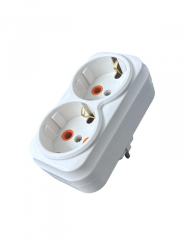 Iluminat & Electrice - Triplu stecher, contacti cupru, 2 prize, AVI-4634