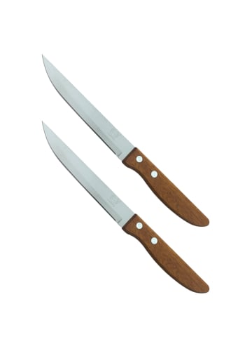 Casa - Set 2 cuțite bucătărie, AVI®, model SM011, lamă 11 cm, lungime totală 21.5 cm, mâner lemn, 25 g, AVI-2280