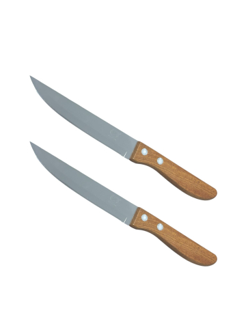 Casa - Set 2 cuțite bucătărie, AVI®, model SM5017, lamă 12 cm, lungime totală 23.5 cm, mâner lemn, 35 g, AVI-2281