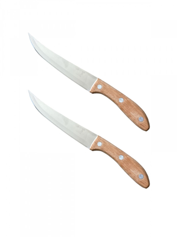 Bucatarie - Set 2 cutite lama 13cm, curbata, maner lemn SM5004, AVI-3374