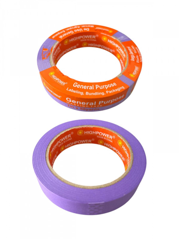 Adezivi si benzi adezive - Set 2 role banda premium de mascare 24mm x 45m Highpower, mov, protectie la vopsire, indepartare fara urme in 30 de zile, AVI-4881