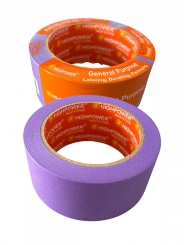 Materiale de constructii - Set 2 role banda premium de mascare 48mm x 45m Highpower, mov, protectie la vopsire, indepartare fara urme in 30 de zile, AVI-4133