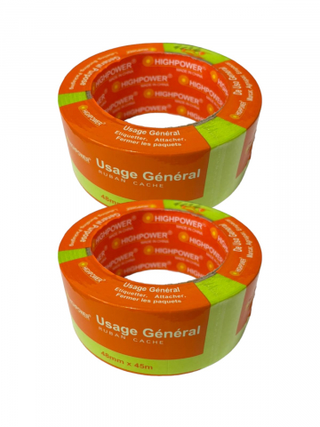 Birotica & Papetarie - Set 2 role banda premium de mascare 48mm x 45m highpower verde, protectie la vopsire, indepartare fara urme in 30 de zile, AVI-4134