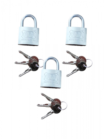 Materiale de constructii - Set 3 buc lacat 32mm, chei in cruce, AVI-146