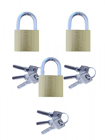 Materiale de constructii - Set 3 buc lacat galben 38mm, AVI-1751