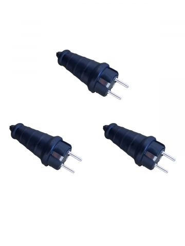 Iluminat & Electrice - Set 3 stechere cauciucate tenpo, AVI-2006, negru