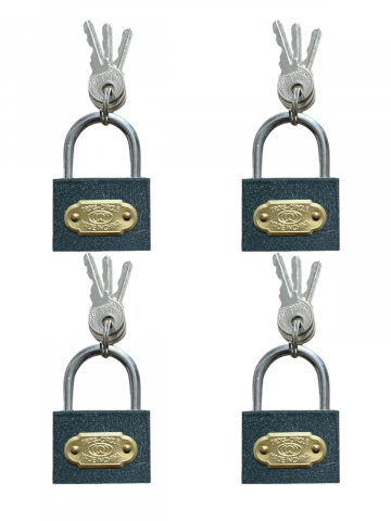 Lacate - Set 4 buc lacat 38mm, negru, AVI-73