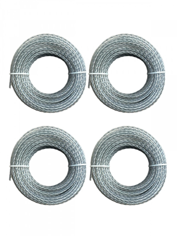 Consumabile masini gradinarit - Set 4 role fir 2.4mm profil twist cu insertie pentru trimmer motocoasa, 15m, AVI-1970