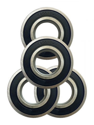 Set 4 rulmenti 6206-2RS, Ø 30mm interior, Ø 62mm exterior, H 16mm, AVI-2080 [1]