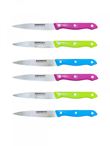 Bucatarie - Set 6 cutite lama 11 cm, manere multicolor, AVI-4072