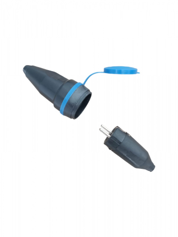 Accesorii prelungitoare - Set cupla si stecher tenpo, cauciucat, cu capac, AVI-512