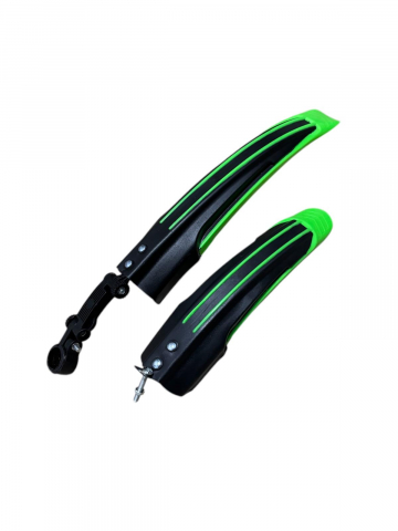 Aparatori bicicleta - Set de aripi protectie pentru bicicleta, 30 - 38 cm, negru - verde, AVI-3360