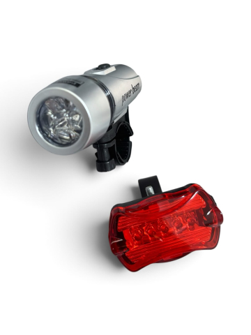 Lumini bicicleta - Set far și stop pentru bicicletă pe baterii AAA, lanternă de mână multifuncțională, AVI®, AVI-1487